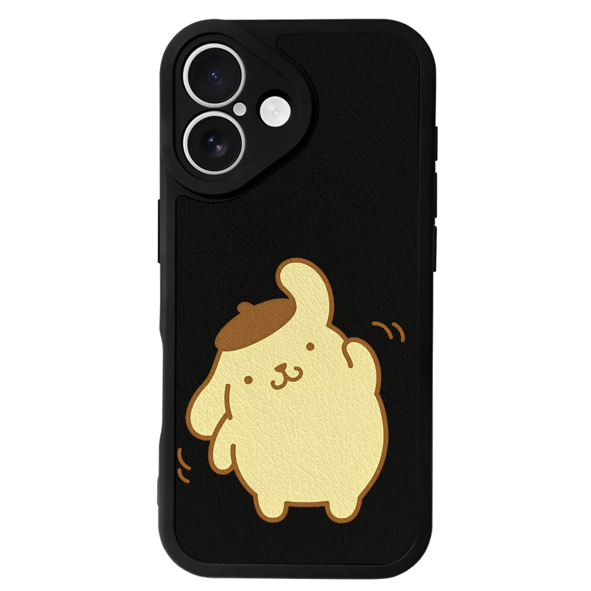 サンリオ グッズ,ポムポムプリン - IPhone 16シリーズ対応 ・ シリコンスマホケース ・ レザー調 ・ 高精度フィット ・ 耐衝撃 ・ ワイヤレス充電対応 ・ 精密カット